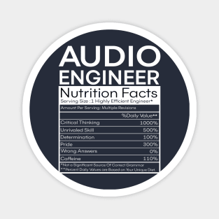 Audio Engineer Nutrition Facts Magnet